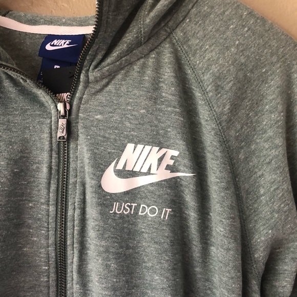 Nike Vintage Green Just Do It Jersey Knit Hoodie - Picture 4 of 5